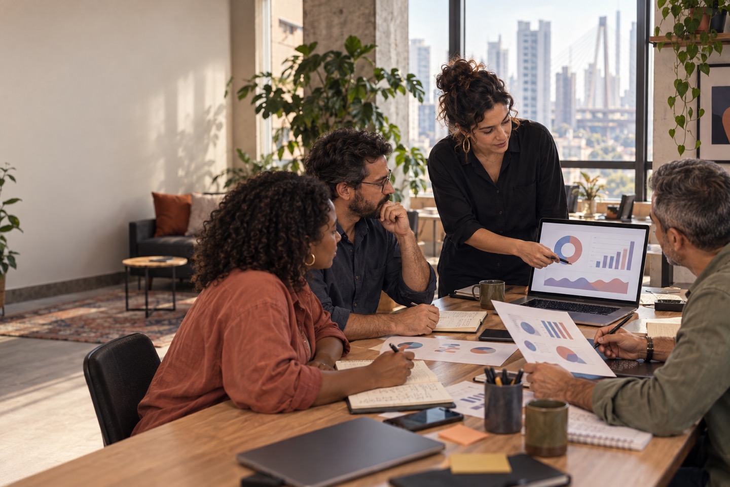 Equipe analisando resultados e decidindo o próximo ciclo